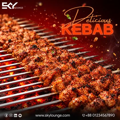 Sky Lounge kebab AI ad graphic