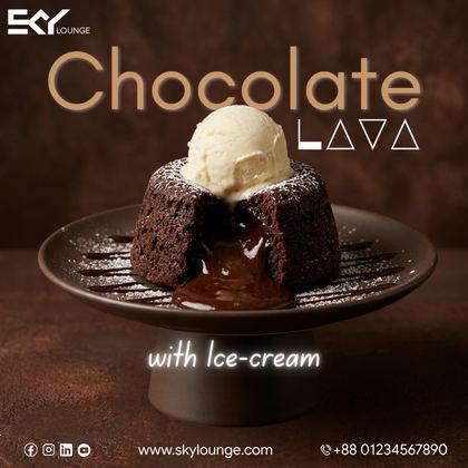 Sky Lounge chocolate lava AI ad graphic