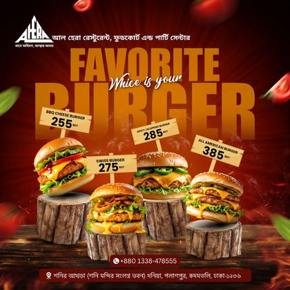 Burger promotion AI ad graphic